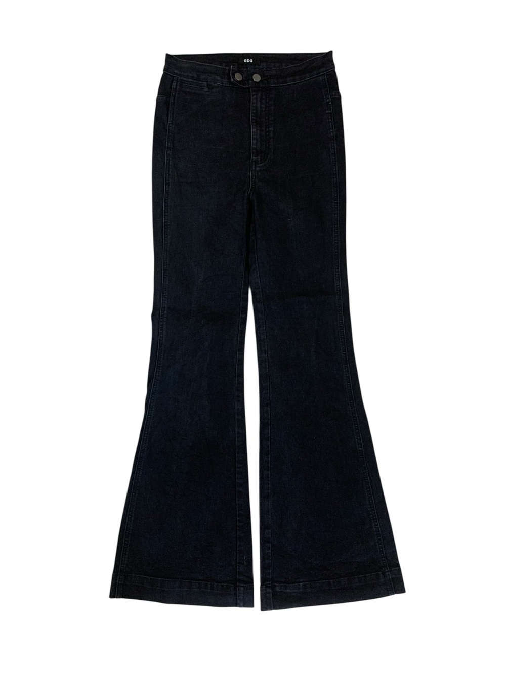 BDG Black High Rise Flare Jeans 26 Stretch Wide Leg Y2K Urban Outfitters